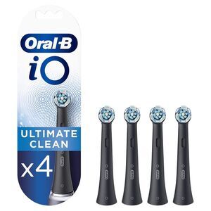 Oral-B iO Ultimate Clean Electric Toothbrush Head Replacement Box of 4 Black